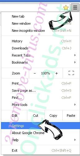 Onclickads.net Chrome menu