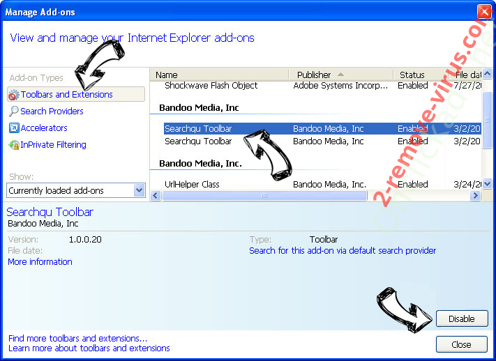 Searchsmarters.online IE toolbars and extensions