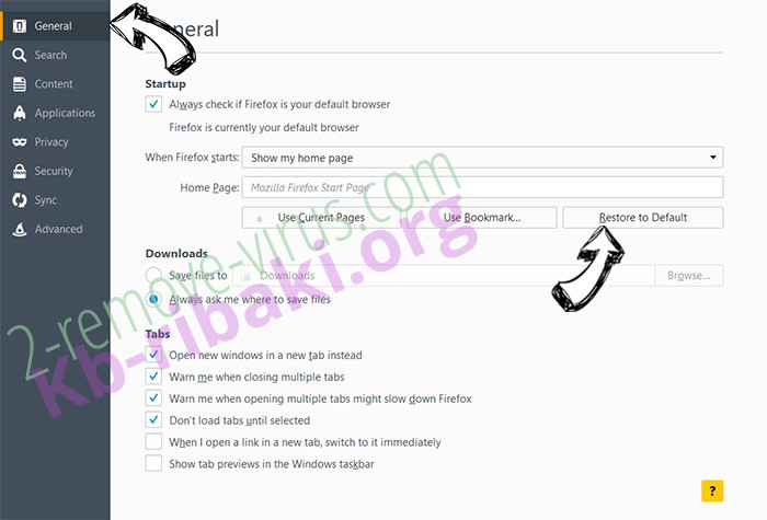 TribalAd PPC Ad Network Firefox reset confirm