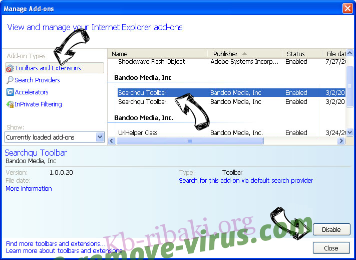 Safeforsearch.net Virus IE toolbars and extensions