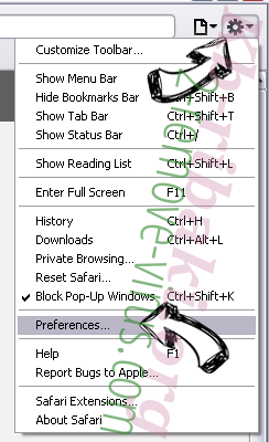 Mystart.space Safari menu