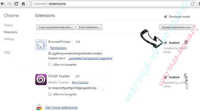 Conduit virus Chrome extensions disable