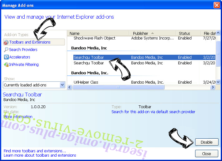 Microsoft Critical Alert Virus IE toolbars and extensions