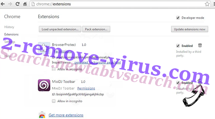 Tabs 2 Grid Virus Chrome extensions remove