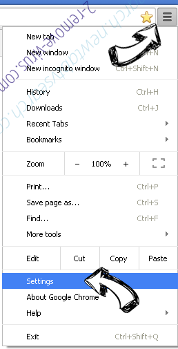 search.searcherzip.com Chrome menu