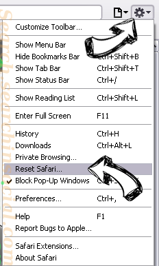 AnytimeAstrology Toolbar Safari reset menu