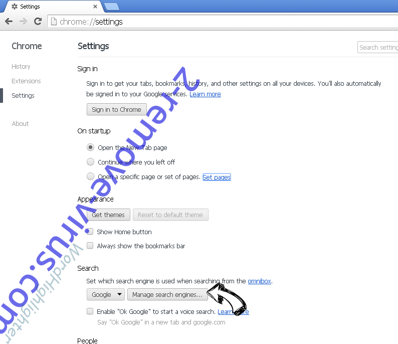 Search.hidesearch.bid Chrome extensions disable