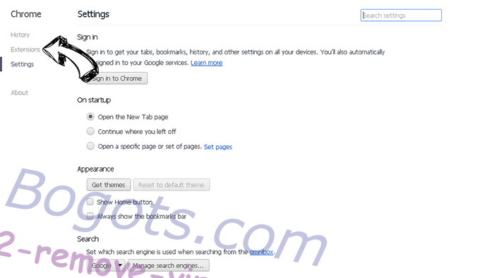 Tabs2Grid virus Chrome settings