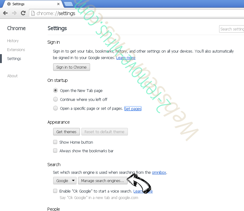 Navegaki.com.br Chrome extensions disable
