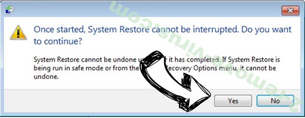 PTP ransomware removal - restore message