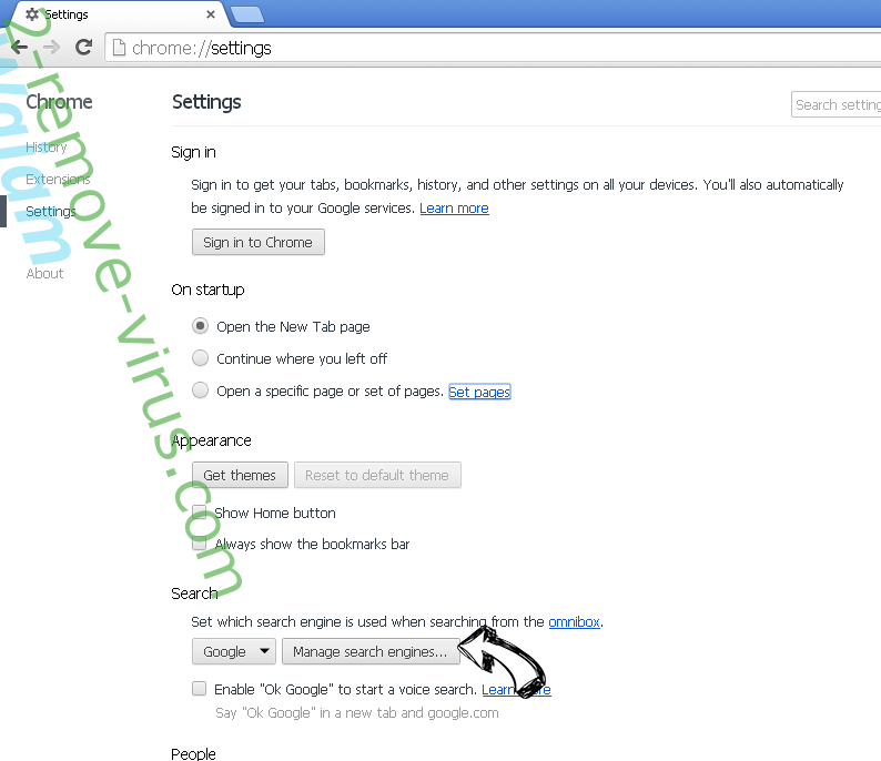 PopAndPush Virus Chrome extensions disable