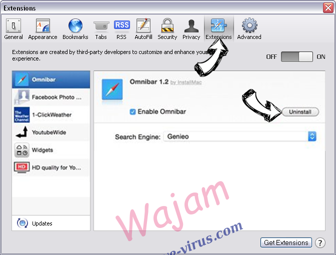 Wajam Safari extensions