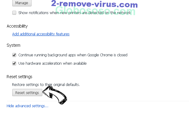 Myway Virus Chrome advanced menu