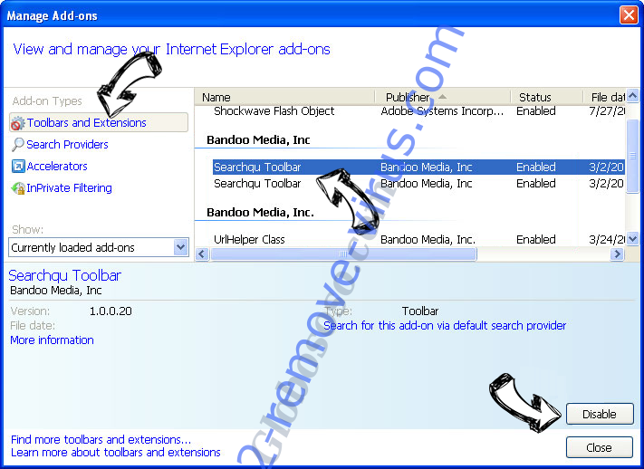 Myway Virus IE toolbars and extensions