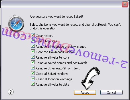 Easy PDF Virus Safari reset