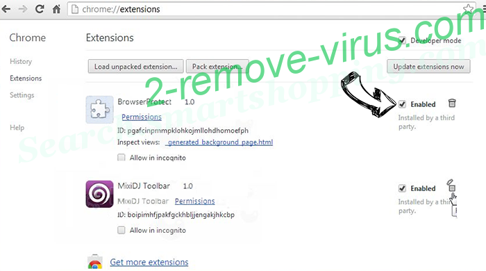 Browserhome.net Redirect Virus Chrome extensions disable