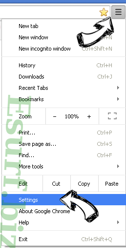Find.coinup.org Chrome menu