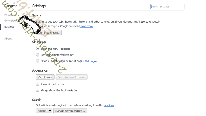 Searchomepage.com Chrome settings
