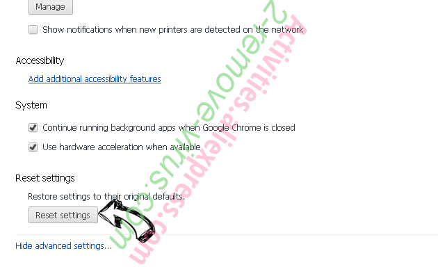 Webunstop Adware Chrome advanced menu