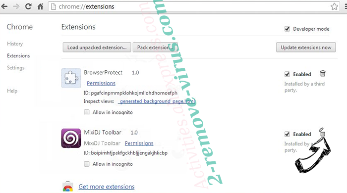 My Lucky123 virus Chrome extensions remove