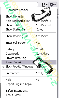 Webunstop Adware Safari reset menu