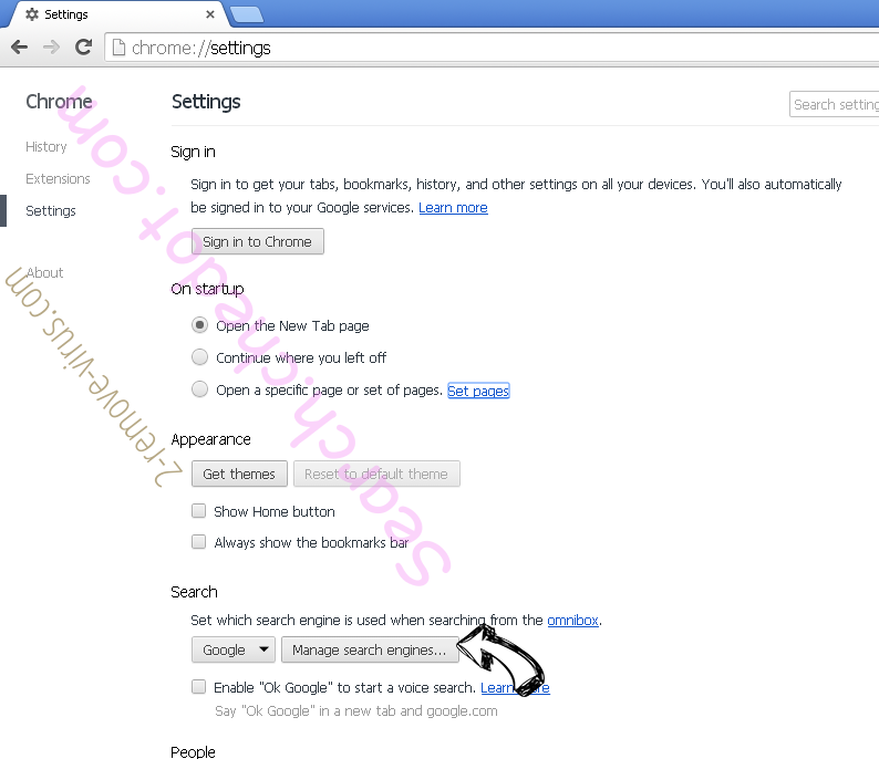 Searchqq.com Chrome extensions disable