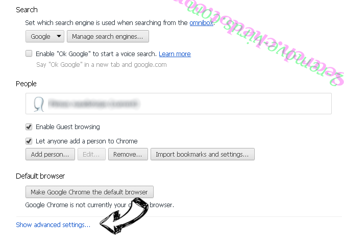 ConverterSearchNow Chrome settings more