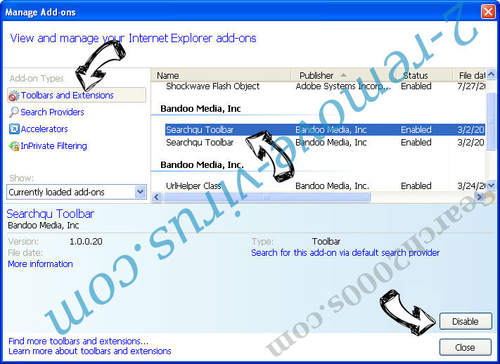 Redirectmaster.com IE toolbars and extensions