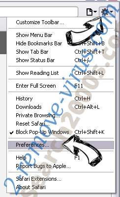 Baidu.com Safari menu