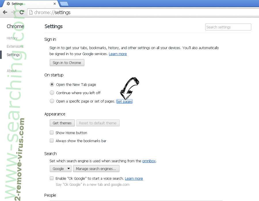 Google Crash Handler Virus Chrome settings