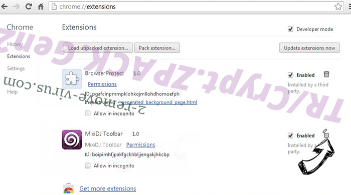 TR/Crypt.ZPACK.Gen2 Chrome extensions remove