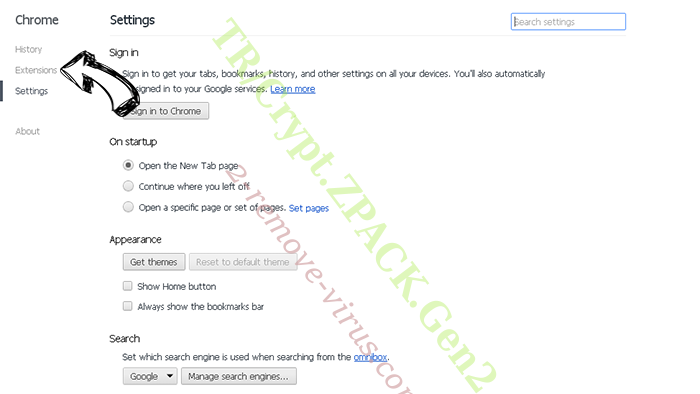 Accoona Search Chrome settings