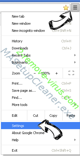 MyWayNotes Toolbar Chrome menu