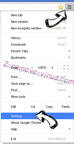 Search.myclassifiedsxp.com Chrome menu