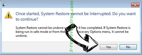 FARGO ransomware removal - restore message