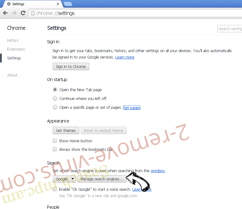 Search.mpc.am Chrome extensions disable