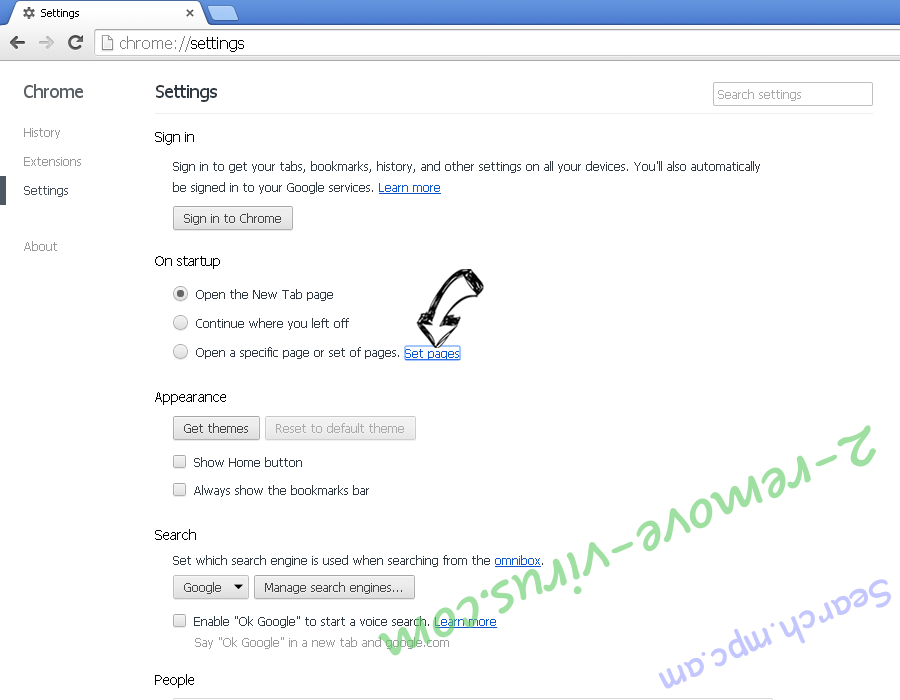Search.moshlezim.com Chrome settings