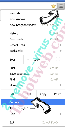 Tohotweb.com Chrome menu
