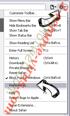 FreeShoppingTool Virus Safari menu