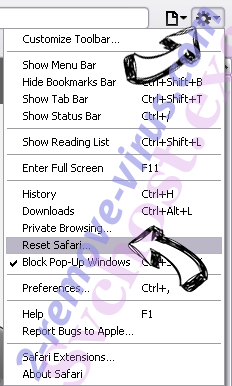 CrossBrowser Safari reset menu