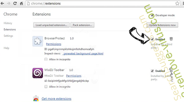 Gaming-search.com Chrome extensions disable