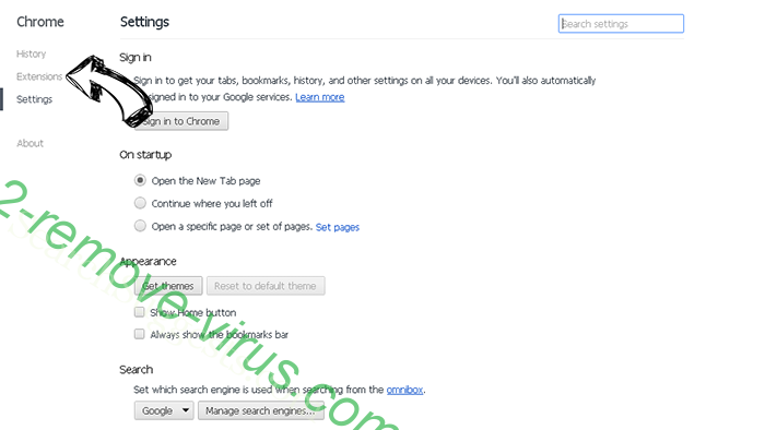 TheSearch.net Chrome settings