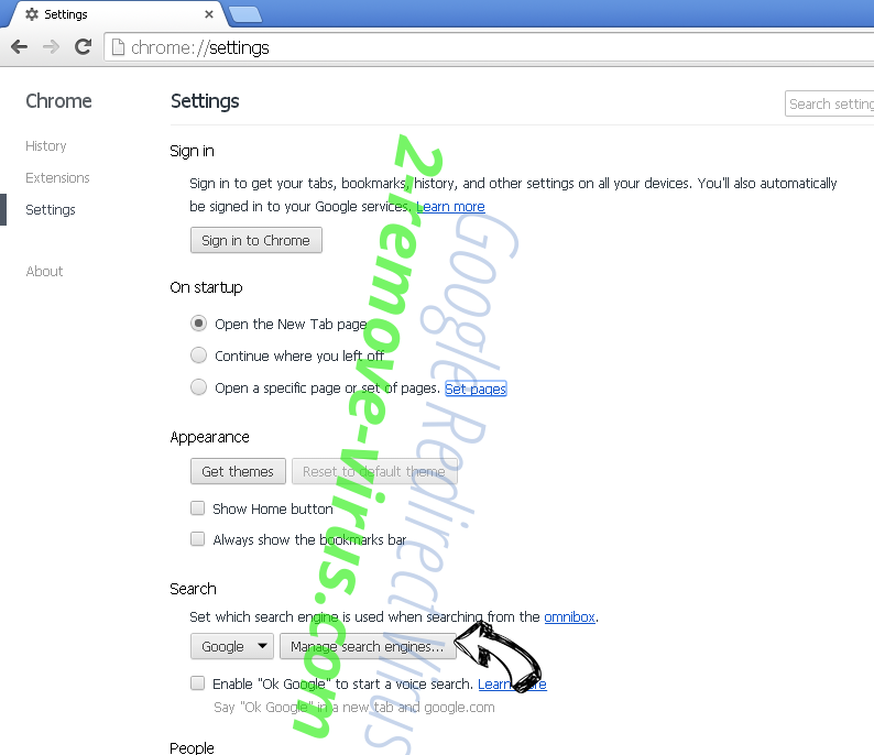 Search.parazipper.com Chrome extensions disable