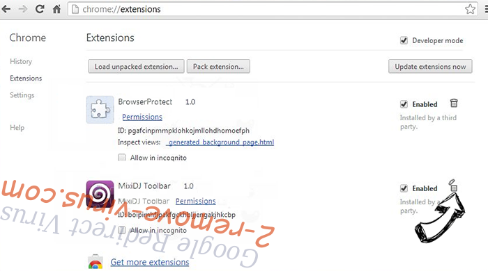 Google Redirect Virus Chrome extensions remove