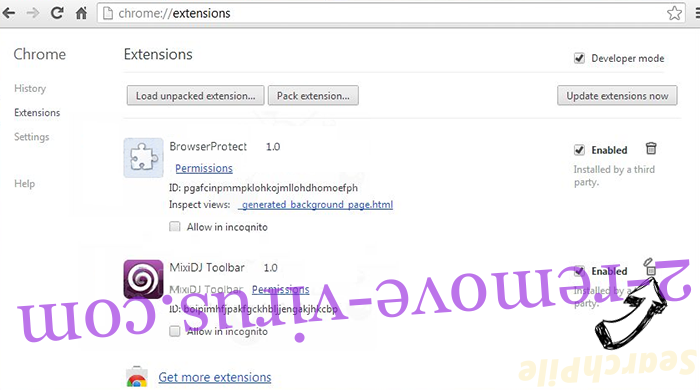 Search Manager virus Chrome extensions remove