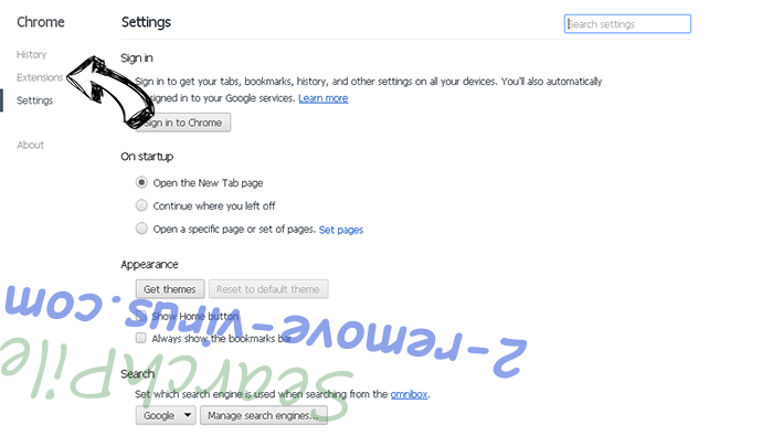 Search Manager virus Chrome settings