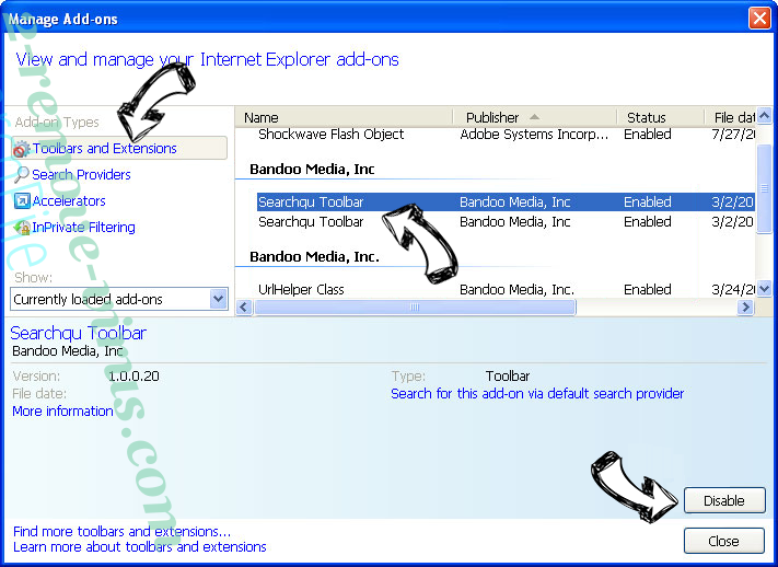 Ooxxsearch.com IE toolbars and extensions