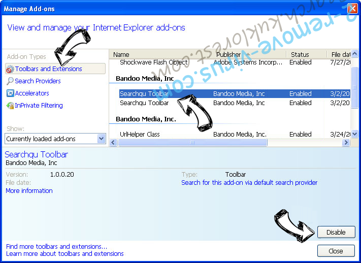 Search.websafefinder.com IE toolbars and extensions