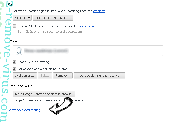 Letssearch.com Chrome settings more