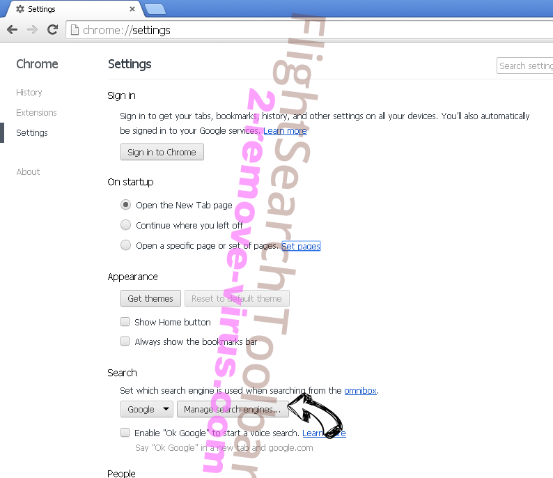 Websearch.the-searcheng.info Chrome extensions disable
